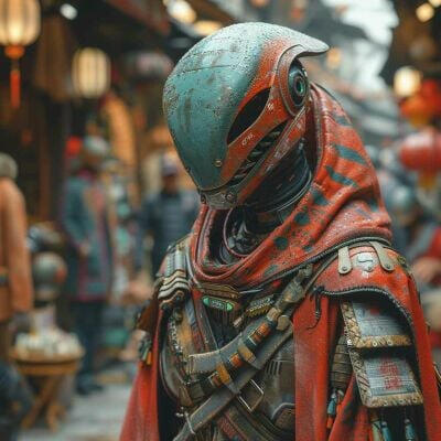 Rangnorf, a fearsome blacksmith who crafts powerful armor and repairs for any kind of spaceship.